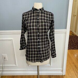 Masscob Plaid Button Up Shirt Made In Spain Cotton XS Long Sleeves Collar